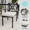 Martha Stewart Lily Pond Set of 2 Indoor-Outdoor Stackable Patio Side Dining Chairs with Steel Frames in Black with Cream All-Weather Cushions - 3 of 4