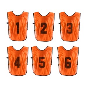 Unique Bargains Team Sports Reversible Numbered Soccer Training Vest 6 Pcs - 1 of 4
