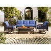 4 Piece Rattan Garden Furniture Sets,Outdoor Wicker Couch,Rattan Outdoor Sectional Sofa Set with Swivel Chairs and Sponge Cushions-Coolbibila - 3 of 4