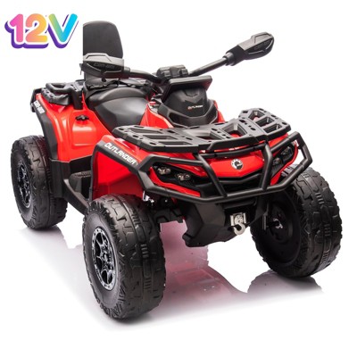 Garvee 12V 2-Seater Ride On ATV for Kids, Electric Car with Remote Control, 4x200W Motors, Bluetooth Music, LED Lights, Spring Suspension