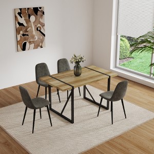 5-Piece Dining Set with MDF Kitchen Table and 4 Armless Chairs - 1 of 4