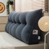 Bekrvio Teddy Velvet Headboard Pillow with Side Pocket, Soft Wedge Backrest Cushion with Removable Cover for Bed & Sofa,Twin/Queen/King - 2 of 4