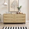 Okak Rustic 3 Drawers Rattan Dresser, Wooden Chest Storage Cabinet Organizer for Bedroom,Living/Dining Room,Hallways,Easy Assembly - 2 of 4
