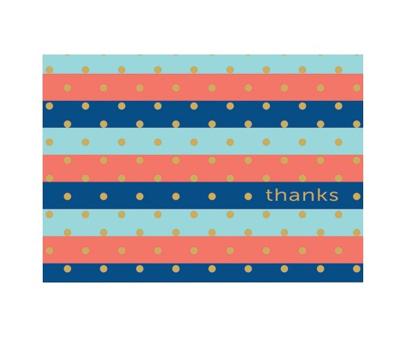 10ct Stripes with Gold Dots Contemporary Design Notecards