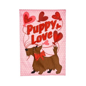 Evergreen Puppy Love Applique Garden Flag 12 x 18 Inches Indoor Outdoor Decor - 1 of 2