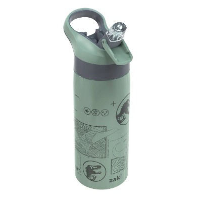 Zak Designs 19oz Jurassic World Stainless Steel Double Wall Vacuum Riverside Water Bottle Green