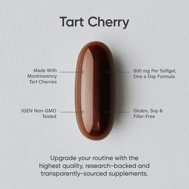 Sports Research Tart Cherry Concentrate, 800 mg, 60 Softgels, Dietary Supplements, 3 of 5