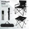 Costway Folding Camping Chair Set of 3 Portable Lawn Chair & Side Table w/ 2 Cup Holders - 3 of 4
