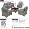XIZZI 6 PCS Patio Furniture Set, Wide Armrest Outdoor Sectional Sofa, All Weather PE Rattan Outside Conversation Set with Coffee Table, Dark Grey - 3 of 4