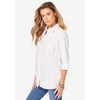 Roaman's Women's Plus Size Three Quarter Sleeve Kate Big Shirt - 4 of 4