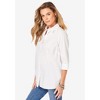 Roaman's Women's Plus Size Three-Quarter Sleeve Kate Big Shirt - image 4 of 4