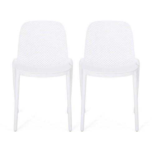 Ivy 2pk Resin Modern Stacking Dining, White Resin Patio Chairs Stackable