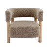 Christopher Knight Home Bram Rubberwood Boucle Upholstered Accent Arm Chair with Open Curved Back - 4 of 4