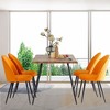 Sapphtopaz Dining Chairs Set of 4 Velvet Upholstered Side Chairs with Curved Lines Backrest and Metal Legs Chair for Dining Room, Living Room - 2 of 4