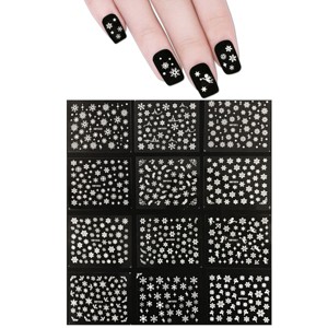 Wrapables Snowflakes Nail Stickers Nail Art 3d Nail Decals, 12 Sheets - 1 of 3