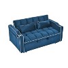TIRAMISUBEST 3-in-1 Convertible Velvet Sofa Bed with Adjustable Backrest & Storage Bag,55.5-inch Futon for Living Room and Bedroom - 3 of 4