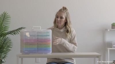 Clear Stackable Photo Storage Organizer with Snap Lid, 2-Pack