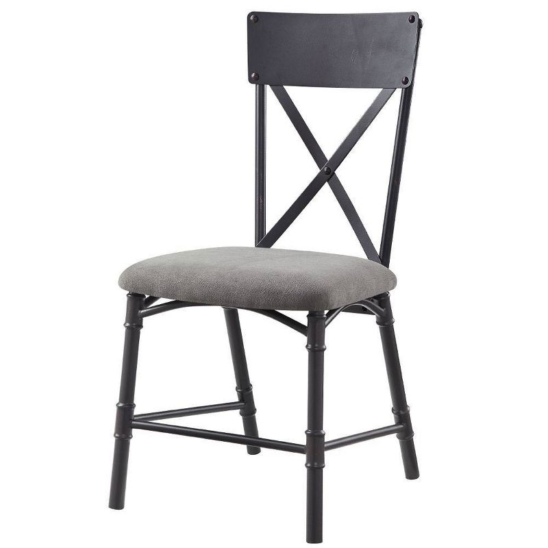 Edina 18&#34; Dining Chairs Gray Fabric, Oak and Sandy Black - Acme Furniture, 5 of 6