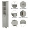 67"H Tall Bathroom Storage Cabinet with Barn Doors and 1 Drawer, Narrow Storage Unit,Adjustable Shelves,Floor Cabinet for Bathroom,Living Room - 4 of 4