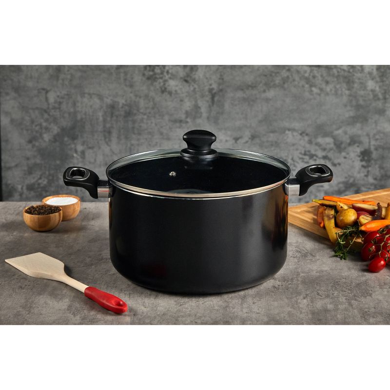 IMUSA 10qt Bistro Stock Pot with Bakelite Handles and Glass Lid, 4 of 5