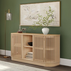 Plank+Beam Contour Solid Wood Sideboard with 2 Doors, 59" TV Stand for Living Room - 1 of 4