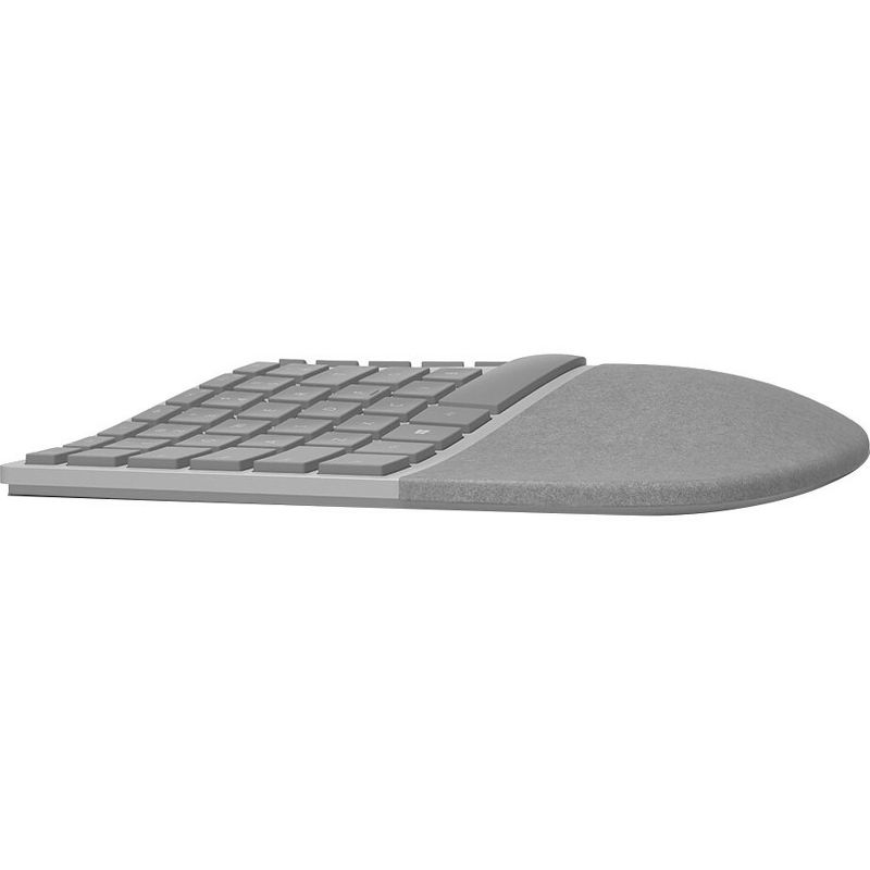 Microsoft Surface Ergonomic Keyboard Gray - Wireless - Bluetooth - QWERTY Key Layout - Made w/ Alcantara Material, 3 of 6