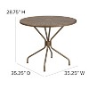 Emma and Oliver Commercial Grade 35.25" RD Indoor-Outdoor Steel Patio Table - Umbrella Hole - 4 of 4