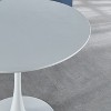 MAYEERTY Coffee Table 42.1 White Tulip Table Mid century Pedestal Leisure - 3 of 4