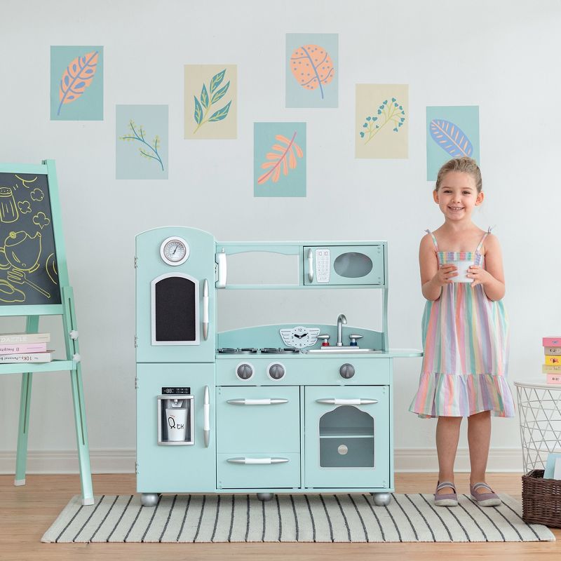 Mint Wooden Toy Kitchen with Fridge Freezer and Oven by Teamson Kids TD-11414M, 2 of 13