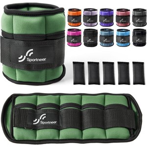 Adjustable Ankle Weights 1 Pair 2 4 6 8 10 Lbs Leg Weight Straps for Women Men - 1 of 4