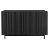 HDZNVF Wave Pattern Storage Cabinet with 2 Doors and 2 Drawers, Adjustable, Black - 3 of 4