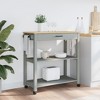 vidaXL Kitchen Trolley MONZA 33.1 in.x15.7 in.x35.4 in. Solid Wood Pine - 3 of 4
