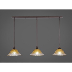 Toltec Lighting Any 3 - Light Chandelier in  Bronze with 10" Gold Champagne Crystal  Shade - 1 of 1