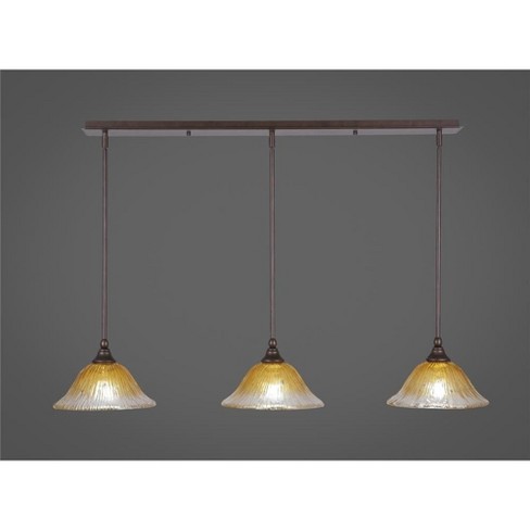 Toltec Lighting Any 3 - Light Chandelier in  Bronze with 10" Gold Champagne Crystal  Shade - image 1 of 1