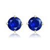 Elegant 14K Yellow Gold stud earrings with a colored cubic zirconia birthstone for a sophisticated touch. - 2 of 3