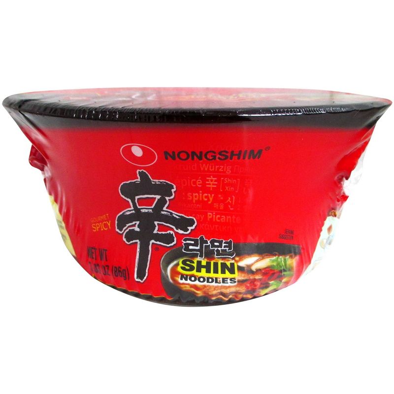 Nongshim Spicy Shin Soup Microwavable Noodle Bowl - 3.03oz, 3 of 5