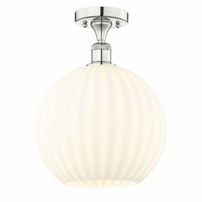 White Venetian - 1 Light Semi-Flush Mount In Modern Style-13.63 Inches Tall and 12 Inches Wide