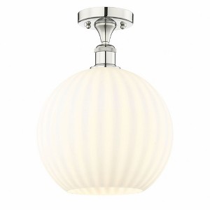 White Venetian - 1 Light Semi-Flush Mount In Modern Style-13.63 Inches Tall and 12 Inches Wide - 1 of 1