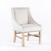 Coolbbila Modern Armless Wooden Fabric Upholstered Parsons Dining Chair,High Back Padded Wingback Kitchen Dining Room Chair with Nailhead Trim - 2 of 4