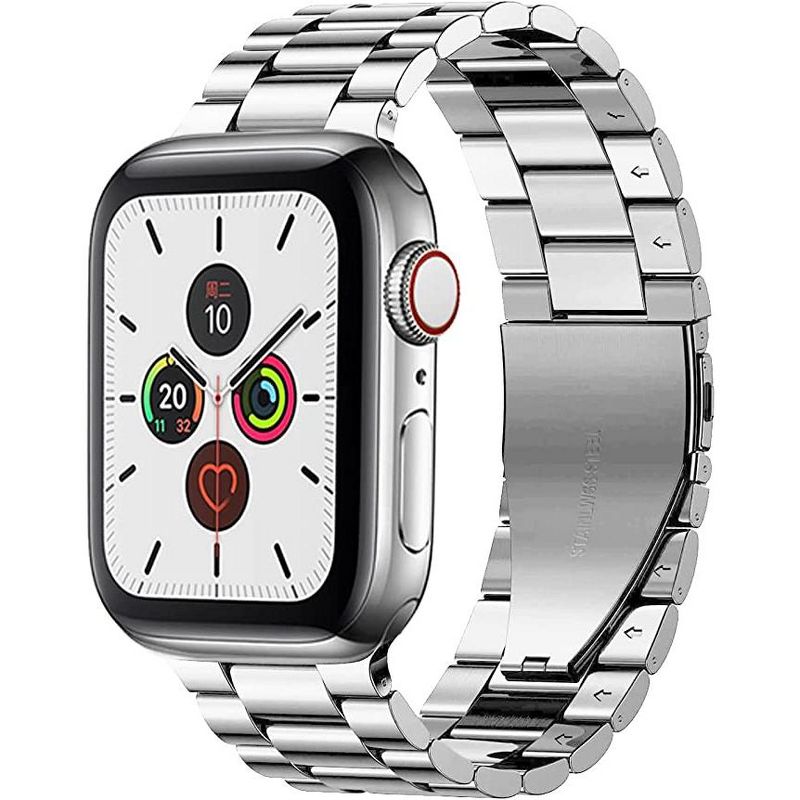 Worryfree Gadgets Stainless Steel Band for Apple Watch Ultra 49mm for Men Women - Silver, 1 of 6