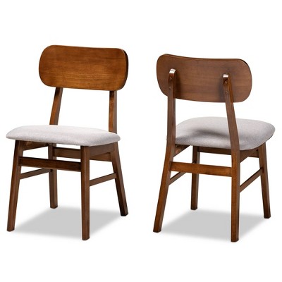 2pc Euclid Wood Dining Chair Set - Baxton Studio