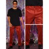 Lars Amadeus Men's Straight Leg Party Nightclub Glitter Metallic Dress Trousers - 4 of 4