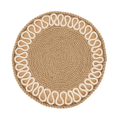 Saro Lifestyle Rustic Rope Weave Placemat (set Of 4), Beige, 12