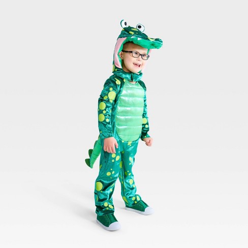 Toddler Glow in the Dark Crocodile Halloween Costume Jumpsuit with Hood - Hyde & EEK! Boutique™ - image 1 of 3