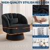 Nasitip Modern Accent Chair Teddy Bear Velvet Swivel Barrel Chair, 27.6" Round Upholstered Lounge Chair - 4 of 4