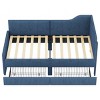 Twin Size L-Shaped Upholstered Daybed with Corduroy Finish and 2 Storage Drawers for Kids or Guest Room-Cuddlewood - 3 of 4