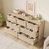 Modern Double Dresser Organizer with 6/ 7 /8 Drawers, Wooden Chest of Drawers for Living Room, Hallway, Entryway, Office - 2 of 4