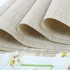 Unique Bargains Woven Anti-slip Heat Resistant PVC Placemat 18" x 12" White Beige 6 Pcs - 3 of 4