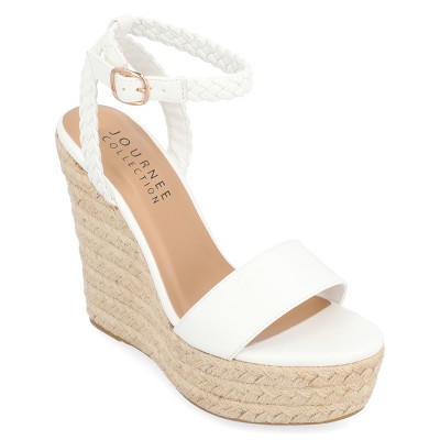 Journee Collection Womens Andiah Buckle Espadrille Wedge Sandals