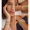 14K Gold Plated Bracelet Stack Strand Stretch Bead Ball Bracelet Set Stackable Bracelet - 2 of 4